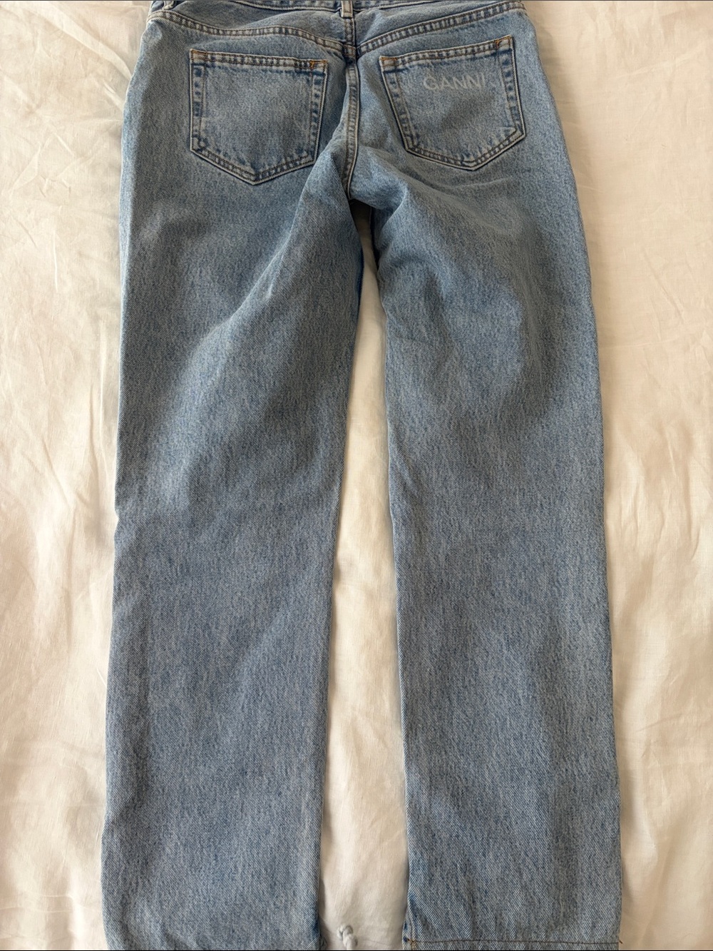 Ganni Light Blue Straight Leg Jeans - Picture 4 of 8